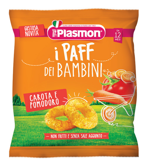 PLASMON DRY SNACK PAFF CAROTA POMODORO 15 G - Antica Farmacia Ferrari