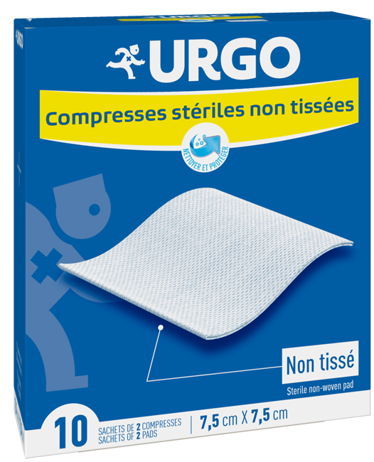 COMPRESSA DI GARZA IN COTONE STERILE URGO 7,5 X 7,5 CM 10 PEZZI - Antica Farmacia Ferrari