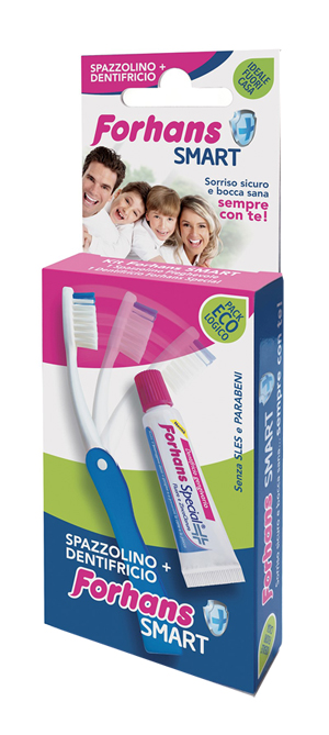 FORHANS SMART KIT IGIENE ORALE SPAZZOLINO PIEGHEVOLE + DENTIFRICIO 12 ML - Antica Farmacia Ferrari