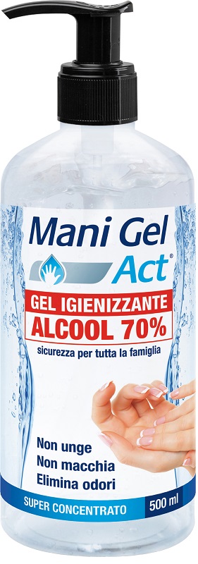 MANI GEL ACT GEL IGIENIZZANTE ALCOOL 70% 500 ML - Antica Farmacia Ferrari