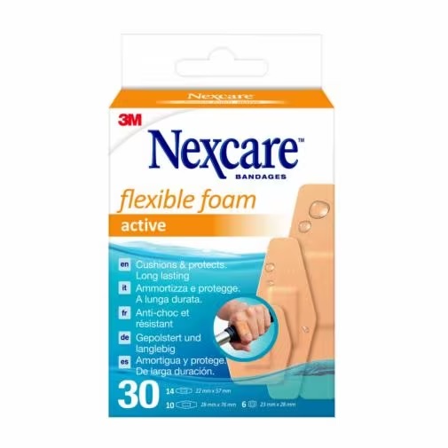 CEROTTO PREPARATO NEXCARE ACTIVE 360 GRADI N1030ASD04 ASSORTITI 3 MISURE 6 CEROTTI 23X28MM + 14 CEROTTI 22X57MM + 10 CEROTTI 28X76MM - Antica Farmacia Ferrari