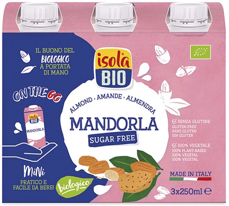 ISOLA BIO BEVANDA MANDORLA ON THE GO 3 X 250 ML - Antica Farmacia Ferrari