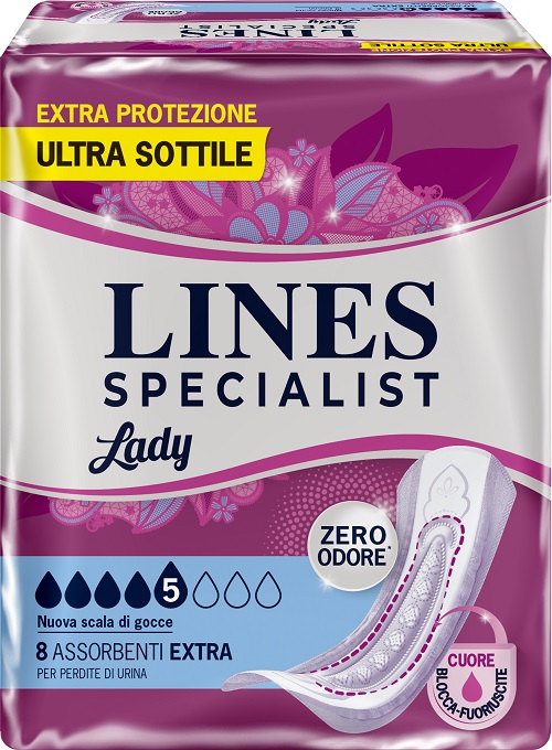 ASSORBENTI PER INCONTINENZA LINES SPECIALIST LADY 8 EXTRA 8 PEZZI - Antica Farmacia Ferrari