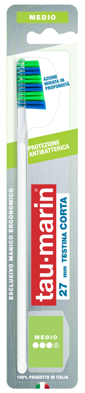 TAUMARIN PROFESSIONAL SPAZZOLINO 27 MEDIO TESTINA CORTA PROTEZIONE ANTIBATTERICA - Antica Farmacia Ferrari