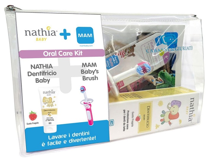 ORAL CARE KIT NEUTRO 1 DENTIFRICIO BABY NATHIA 50 ML + 1 MAM BABY'S BRUSH - Antica Farmacia Ferrari