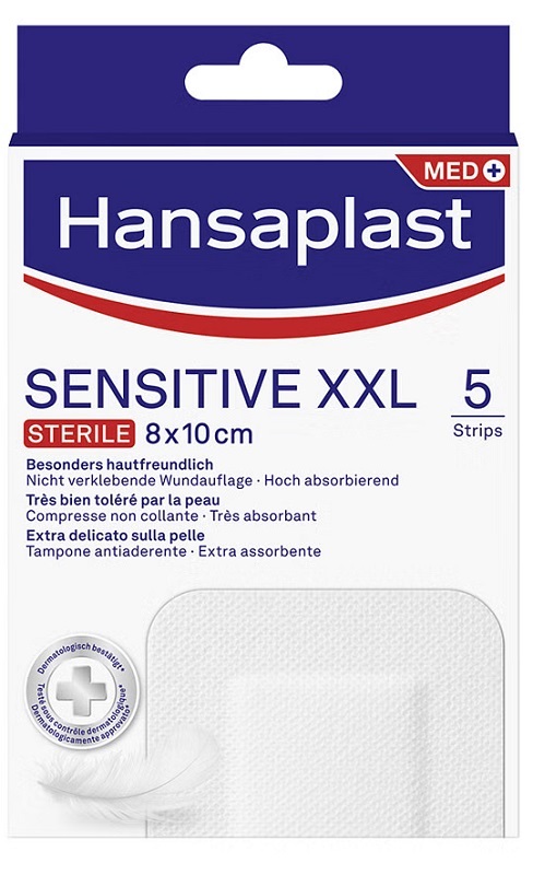 CEROTTO HANSAPLAST SENSITIVE XXL 8X10 CM 5 PEZZI - Antica Farmacia Ferrari