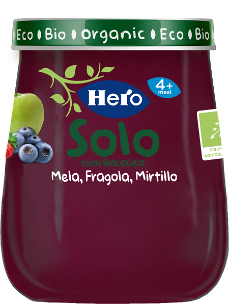 HERO BABY SOLO OMOGENEIZZATO MELA FRAGOLA MIRTILLO 120 G - Antica Farmacia Ferrari