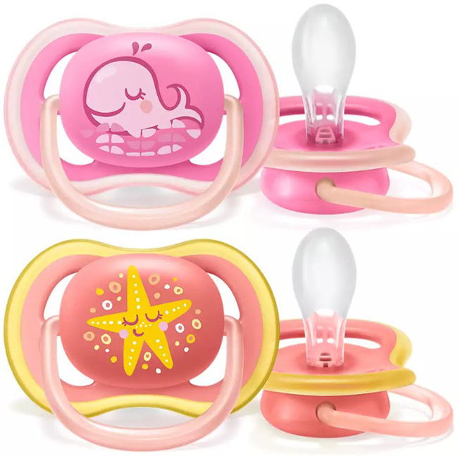 AVENT ULTRA AIR SUCCHIETTO BALENA/STELLA FEMMINA 6-18 MESI 2 PEZZI - Antica Farmacia Ferrari
