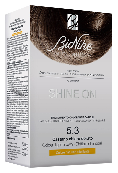 SHINE ON CASTANO CHIARO DORATO 5,3 FLACONE 75 ML + TUBO 50 ML - Antica Farmacia Ferrari