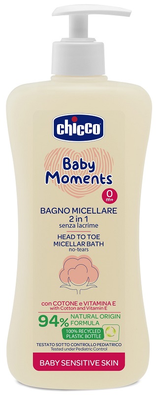 CHICCO BABY MOMENTS BAGNO CORPO CAPELLI MICELLARE 500 ML - Antica Farmacia Ferrari
