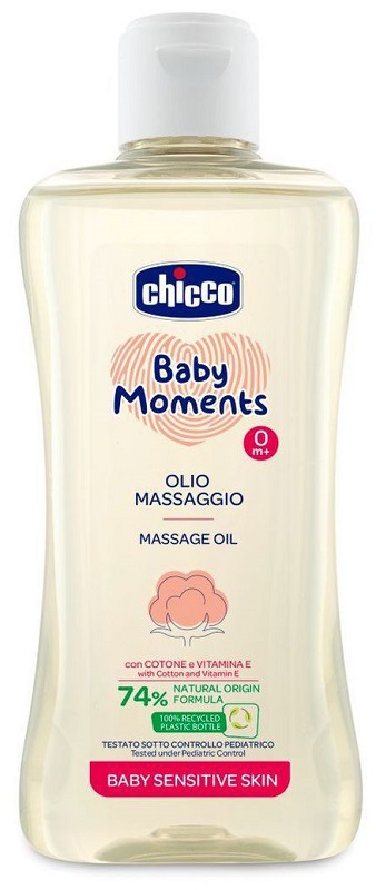 CHICCO BABY MOMENTS OLIO MASSAGGIO SENSITIVE 200 ML - Antica Farmacia Ferrari