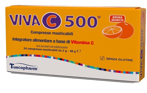 VIVA C 500 24 COMPRESSE MASTICABILI - Antica Farmacia Ferrari
