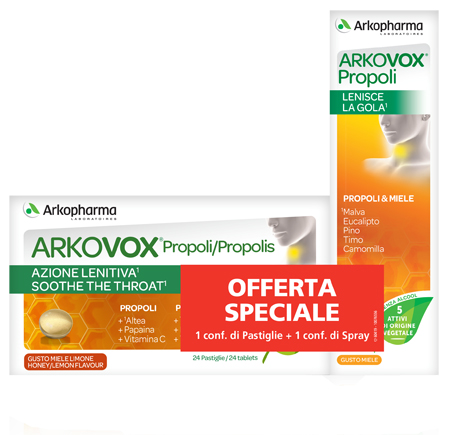 ARKOVOX PROPOLI PACK 24 COMPRESSE + SPRAY 30 ML - Antica Farmacia Ferrari