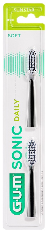 GUM SONIC DAILY SPAZZOLINO BATTERIA REFILL BLACK 2 PEZZI - Antica Farmacia Ferrari