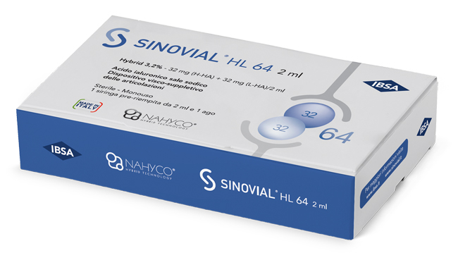 SIRINGA INTRA-ARTICOLARE SINOVIAL HL 64 32 MG + 32 MG 1 FS 2 ML AGO GAUGE 21 - Antica Farmacia Ferrari
