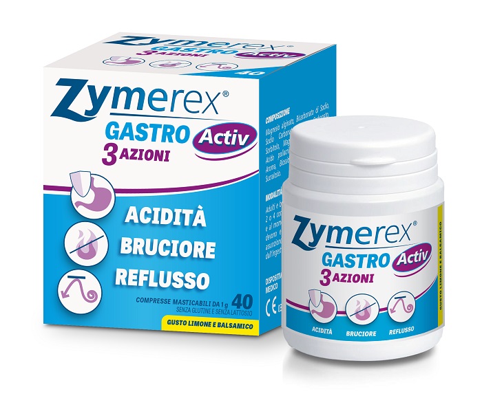 ZYMEREX GASTRO ACTIV 3 AZIONI 40 COMPRESSE MASTICABILI - Antica Farmacia Ferrari