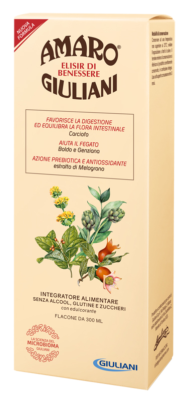 AMARO GIULIANI ELISIR BENESSERE 300 ML NUOVA FORMULA - Antica Farmacia Ferrari
