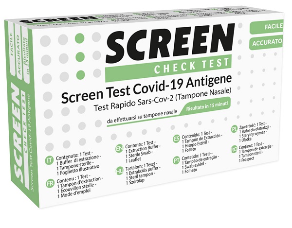 SCREEN TEST AUTODIAGNOSTICO ANTIGENICO RAPIDO COVID-19 SARS-COV-2 TAMPONI NASALI SELFTEST COVID TEST ANTIGENE SCREEN - Antica Farmacia Ferrari