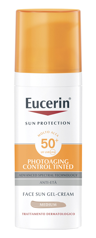 EUCERIN SUN PHOTOAGING CONTROL TINTED GEL CREME SPF50+ MEDIUM 50 ML - Antica Farmacia Ferrari