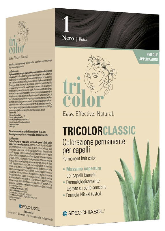 TRICOLOR CLASSIC 1 NERO 2 TUBI 50 ML + 2 SHAKER 50 ML + 4 BUSTINE 8 ML - Antica Farmacia Ferrari