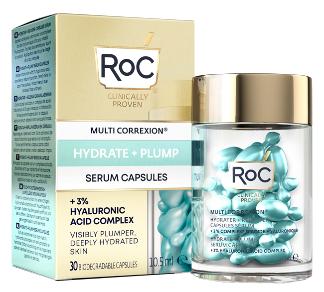 ROC MULTI CORREXION HYDRATE+ PLUMP SIERO VISO IN CAPSULE 30 CAPSULE - Antica Farmacia Ferrari