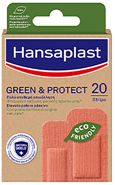 CEROTTO HANSAPLAST IN STRISCIA GREEN&PROTECT M 1X6 CM 10 PEZZI - Antica Farmacia Ferrari