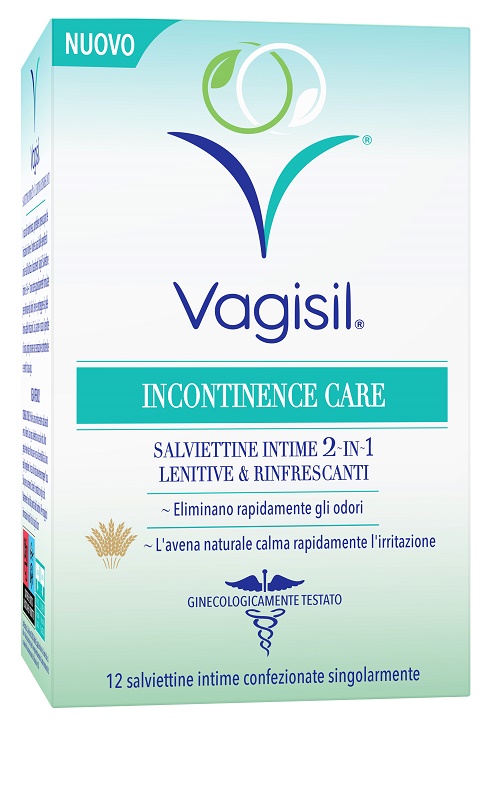 VAGISIL INCONTINENCE CARE SALVIETTINE INTIME 2IN1 LENITIVE & RINFRESCANTI 12 PEZZI - Antica Farmacia Ferrari