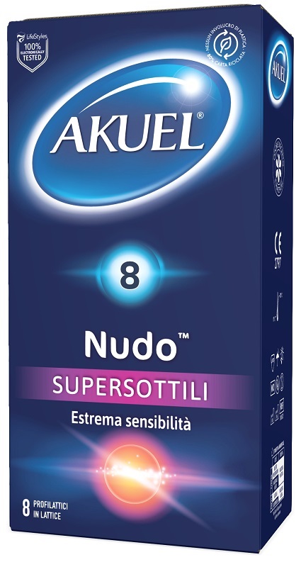 PROFILATTICO AKUEL NUDO SUPERSOTTILE 8 PEZZI - Antica Farmacia Ferrari