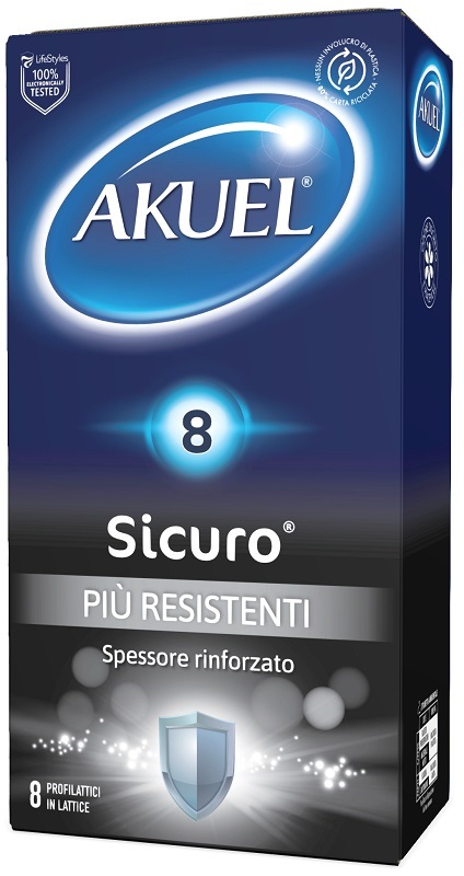 PROFILATTICO AKUEL SICURO PIU' RESISTENTE 8 PEZZI - Antica Farmacia Ferrari