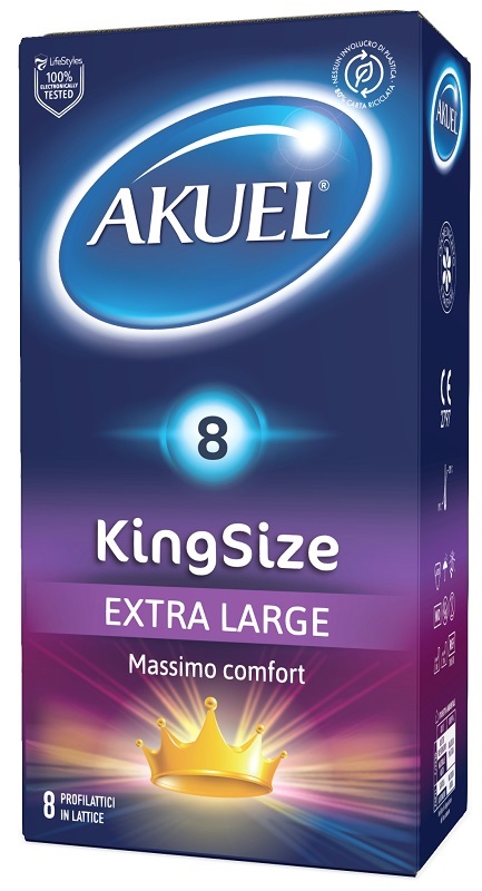 PROFILATTICO AKUEL KING SIZE EXTRA LARGE 8 PEZZI - Antica Farmacia Ferrari