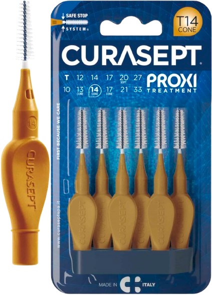 CURASEPT PROXI T14 OCRA/DARK GOLD 6 PEZZI - Antica Farmacia Ferrari