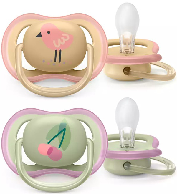 AVENT SUCCHIETTO ULTRA AIR 0-6M FEMMINA CILIEGIA/UCCELLINO 2 PEZZI - Antica Farmacia Ferrari