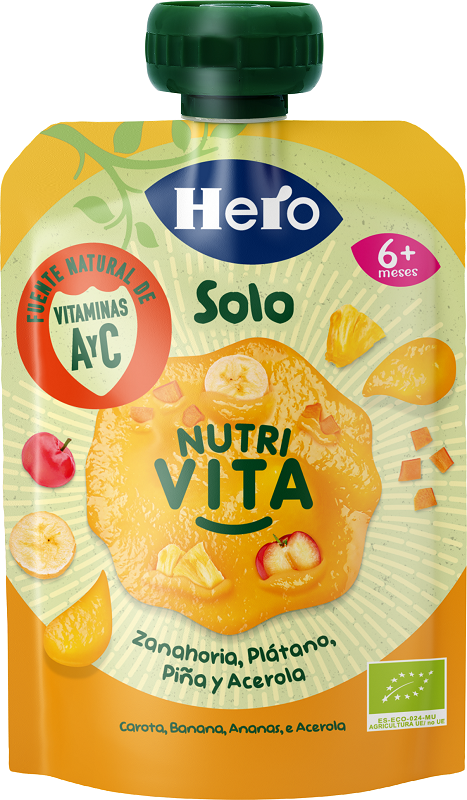 HERO BABY SOLO POUCH NUTRI VITA CAROTA ANANAS BANANA 100 G - Antica Farmacia Ferrari