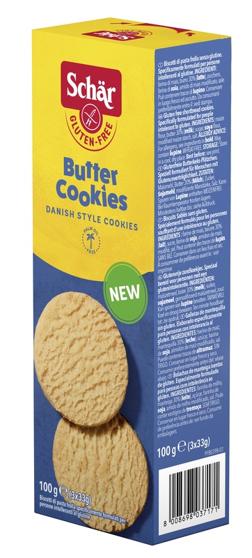 SCHAR BUTTER COOKIES BISCOTTI DI PASTAFROLLA 3 PORZIONI DA 33 G - Antica Farmacia Ferrari