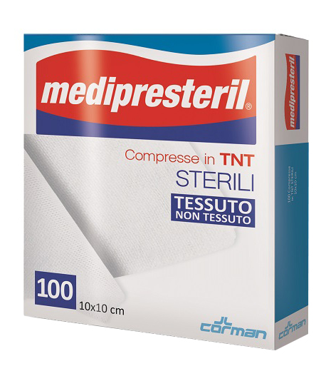 GARZA COMPRESSA MEDIPRESTERIL TNT 10X10CM 100 PEZZI - Antica Farmacia Ferrari
