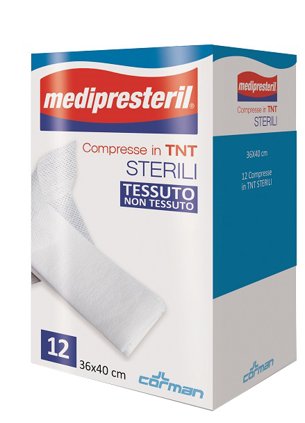GARZA COMPRESSA MEDIPRESTERIL TNT 36X40CM 12 PEZZI - Antica Farmacia Ferrari
