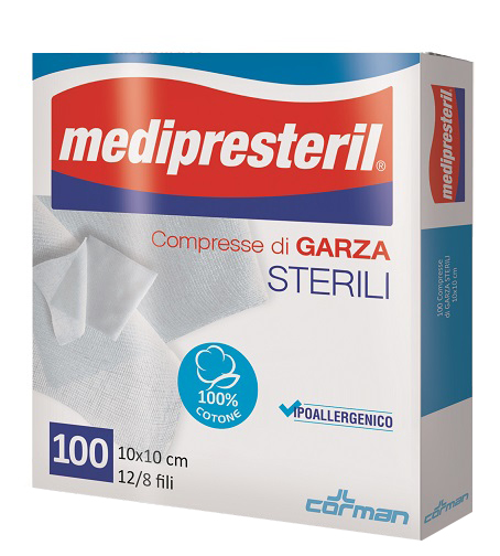 GARZA COMPRESSA MEDIPRESTERIL 12/8 FU 10X10CM 100 PEZZI - Antica Farmacia Ferrari