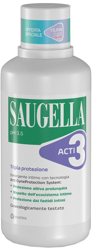 SAUGELLA ACTI3 DETERGENTE INTIMO 500 ML TAGLIO PREZZO - Antica Farmacia Ferrari