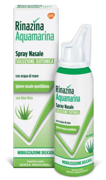RINAZINA AQUAMARINA FAMILY SPRAY NASALE ISOTONICO DELICATO 100 ML - Antica Farmacia Ferrari