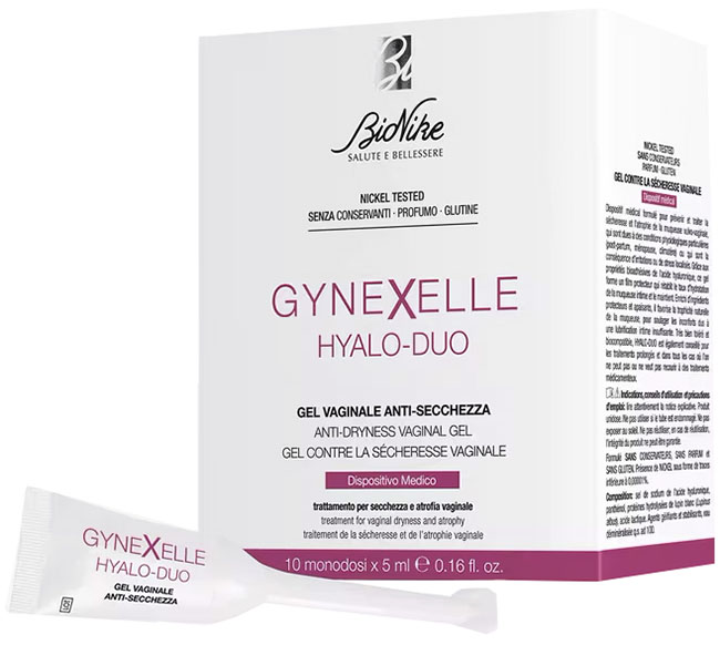 GYNEXELLE HYALO-DUO GEL VAGINALE ANTI-SECCHEZZA 10 PEZZI DA 15 ML - Antica Farmacia Ferrari