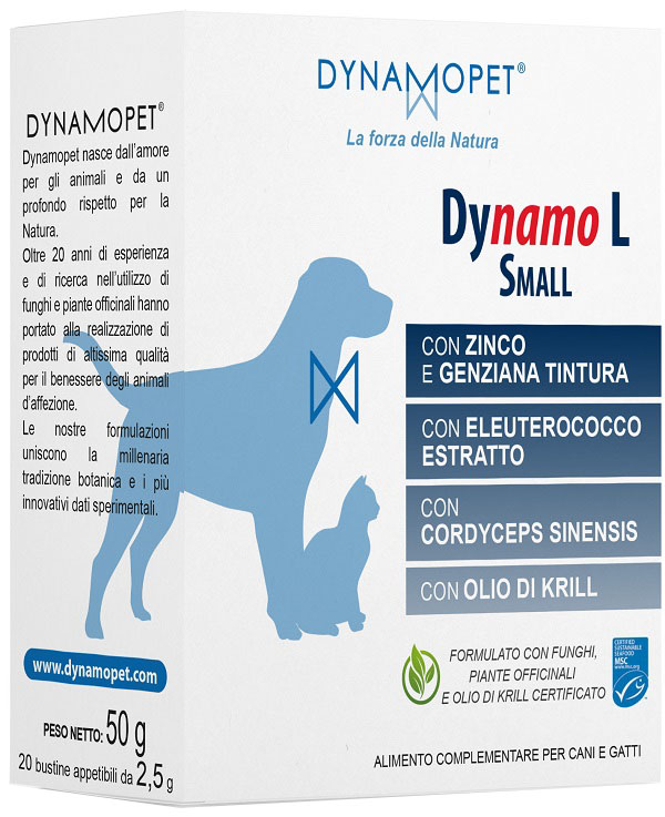 DYNAMO L SMALL 20 BUSTINE APPETIBILI DA 2,5 G - Antica Farmacia Ferrari
