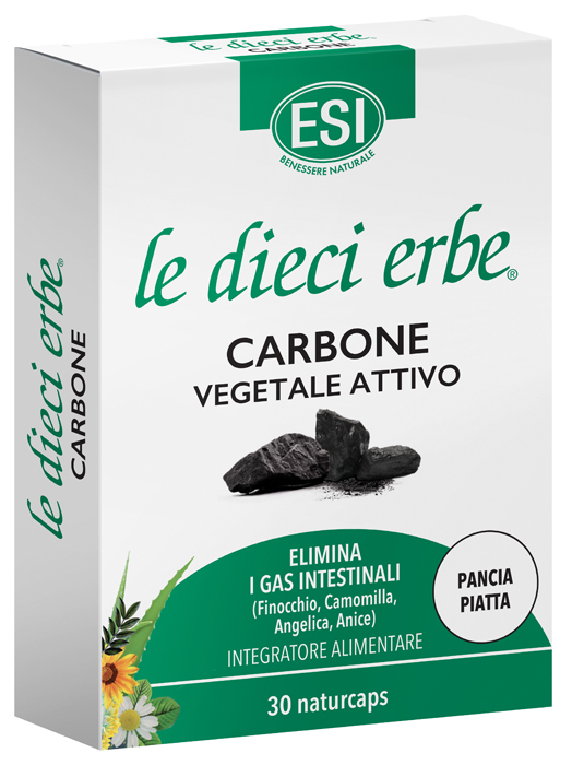 ESI LE DIECI ERBE CARBONE VEGETALE ATTIVO 30 NATURCAPS - Antica Farmacia Ferrari