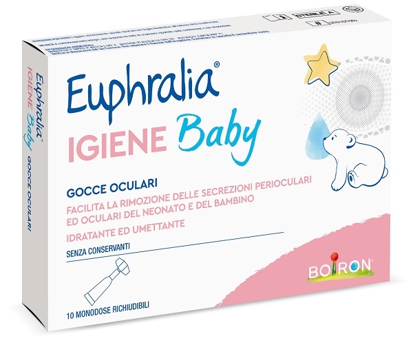 GOCCE OCULARI EUPHRALIA IGIENE BABY 10 MONODOSE RICHIUDIBILI X 0,5 ML - Antica Farmacia Ferrari