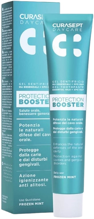 CURASEPT DAYCARE DENTIFRICIO PROTECTION BOOSTER FROZEN MINT 75 ML - Antica Farmacia Ferrari