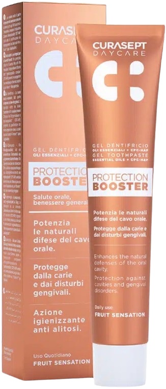 CURASEPT DAYCARE DENTIFRICIO PROTECTION BOOSTER FRUIT SENSATION 75 ML - Antica Farmacia Ferrari