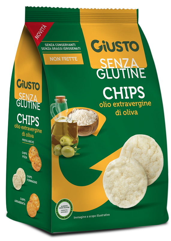 GIUSTO SENZA GLUTINE CHIPS OLIO EXTRAVERGINE DI OLIVA 40 G - Antica Farmacia Ferrari