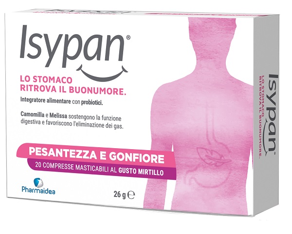 ISYPAN PESANTEZZA GONFIORE 20 COMPRESSE MASTICABILI - Antica Farmacia Ferrari