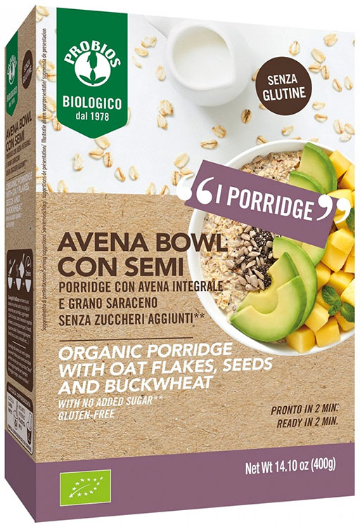 PROBIOS BIO AVENA BOWL SEMI PIU' PORRIDGE CON AVENA INTEGRALE E GRANO SARACENO 400 G - Antica Farmacia Ferrari