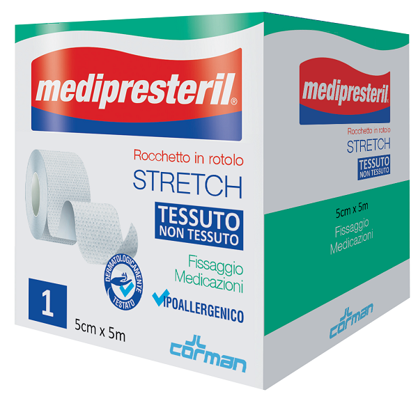 MEDIPRESTERIL ROCCHETTO ROTOLO STRETCH TESSUTO NON TESSUTO 5 CM X 500 CM - Antica Farmacia Ferrari