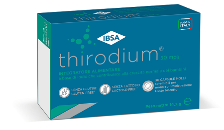 THIRODIUM 50MCG 30 CAPSULE MOLLI SPREMIBILI PER MONOSOMMINISTRAZIONE GUSTO BISCOTTO - Antica Farmacia Ferrari